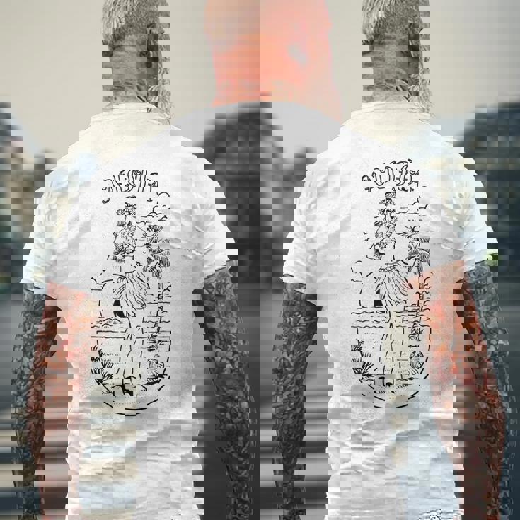 アロハ ハワイアン フラダンサー メンズTシャツ バックプリント 高齢者への贈り物