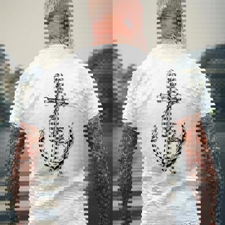 アンカー モチーフ アンカー 船 錨 海 錨 メンズTシャツ バックプリント 高齢者への贈り物