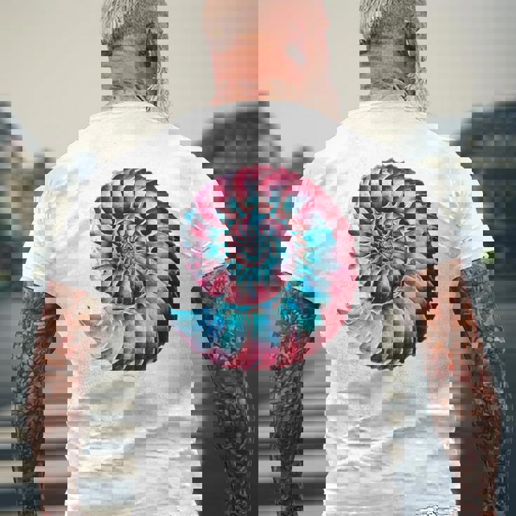 アンモナイトスパイラル貝殻 長袖tシャツ メンズTシャツ バックプリント 高齢者への贈り物