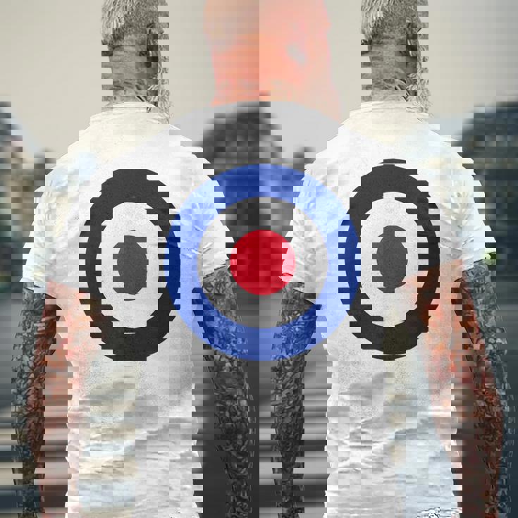 イギリス空軍の様式化されたラウンデル旗 メンズTシャツ バックプリント 高齢者への贈り物