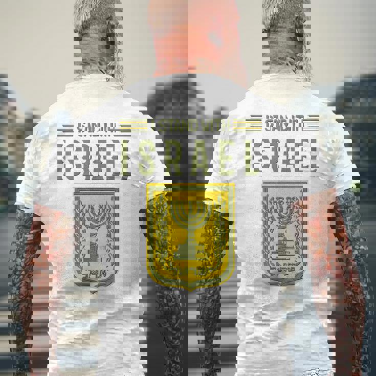 イスラエルシャツ サポート イスラエルスタンド イスラエル国旗付き メンズTシャツ バックプリント 高齢者への贈り物