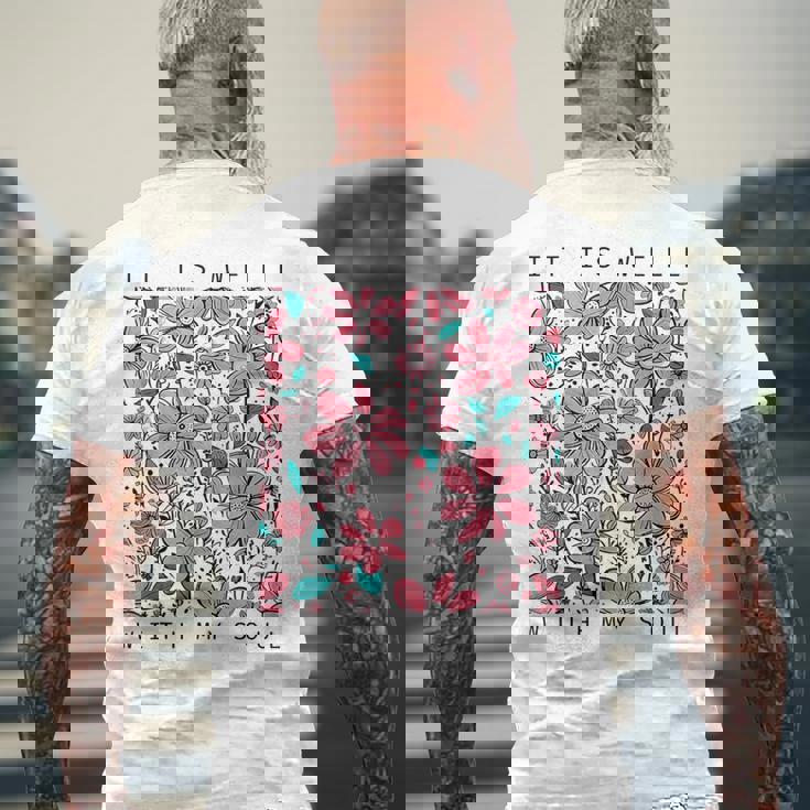 イット・イズ・ウェル・ウィズ・マイ・ソウル・フラワー メンズTシャツ バックプリント 高齢者への贈り物