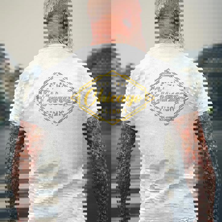 イリノイ州シカゴ-イリノイ州シカゴスタイル 長袖tシャツ メンズTシャツ バックプリント 高齢者への贈り物