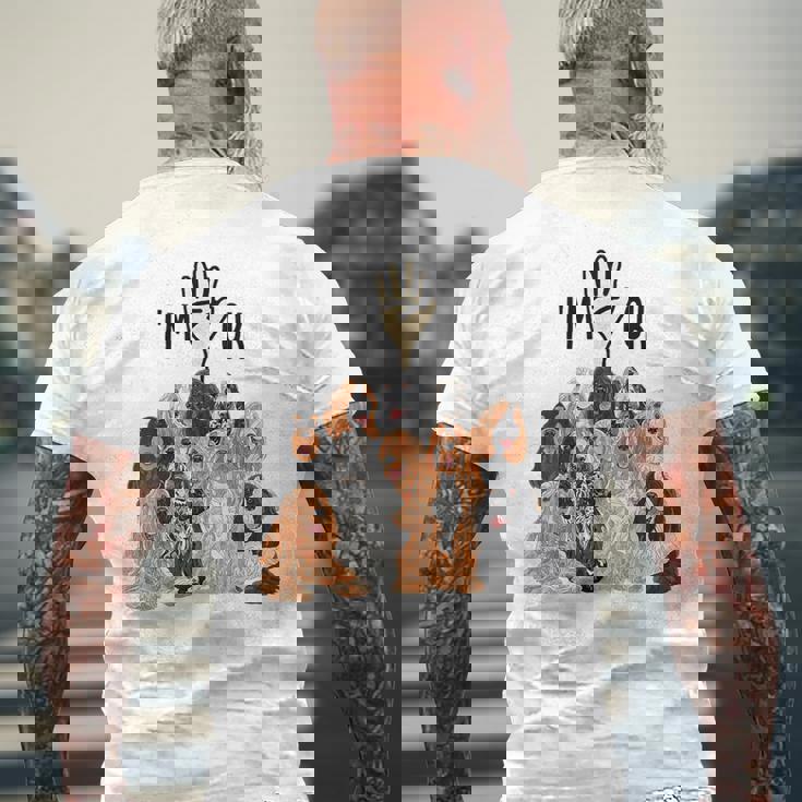 イングリッシュコッカースパニエルがいっぱい メンズTシャツ バックプリント 高齢者への贈り物