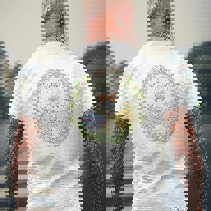 ウィッシュミーメル フラワーリース メンズTシャツ バックプリント 高齢者への贈り物