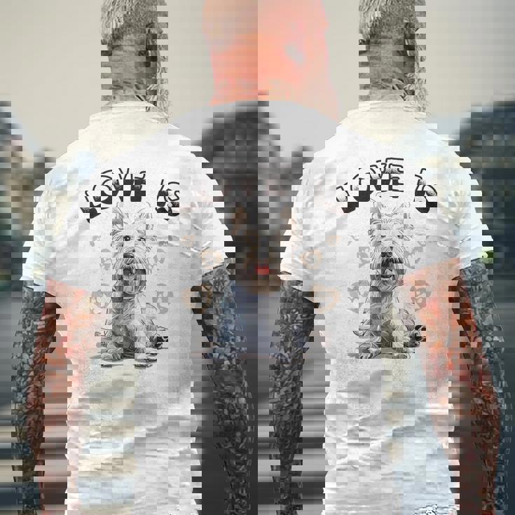 ウェスティ・ウェスト・ハイランド・ホワイト・テリア犬種愛は メンズTシャツ バックプリント 高齢者への贈り物