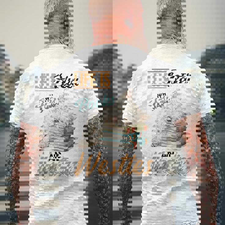 ウェスト・ハイランド・ホワイト・テリア・ウェスティ・ドッグブリード・ライフ・イズ・ベター メンズTシャツ バックプリント 高齢者への贈り物