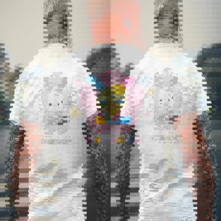 ウサハナ おはな メンズTシャツ バックプリント 高齢者への贈り物