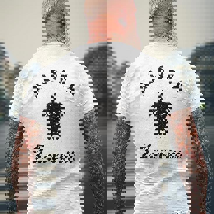 ウミガメ アロハ ハワイ Hi ハワイアンアイランド ホヌ ビンテージ クール メンズTシャツ バックプリント 高齢者への贈り物