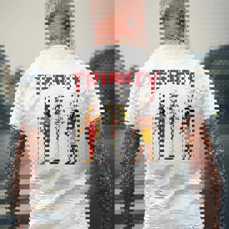 エジプト 神 エジプト トリニティ オシリス ホルス ケメティック メンズTシャツ バックプリント 高齢者への贈り物