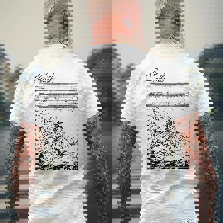 エルケーニッヒ・ゲーテの詩シューベルトの歌 メンズTシャツ バックプリント 高齢者への贈り物