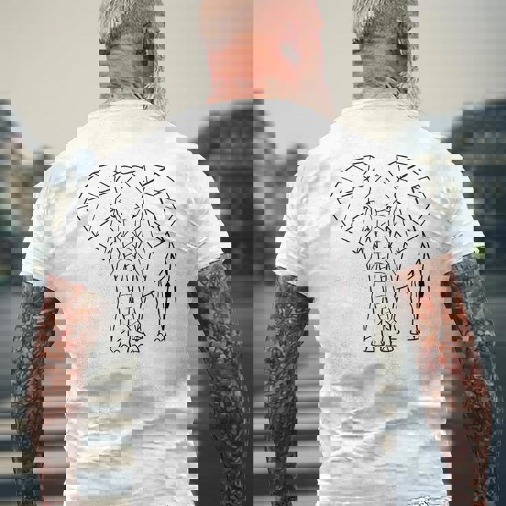 エレファントtシャツ、幾何学象クッション象 メンズTシャツ バックプリント 高齢者への贈り物