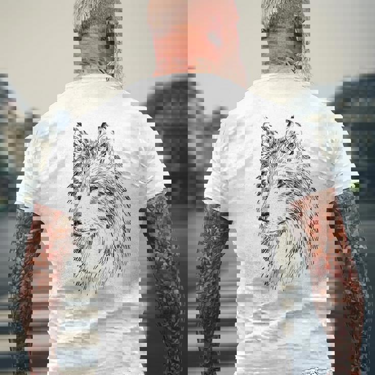 オオカミ イラスト デザイン 動物 シンボル ギフト メンズTシャツ バックプリント 高齢者への贈り物