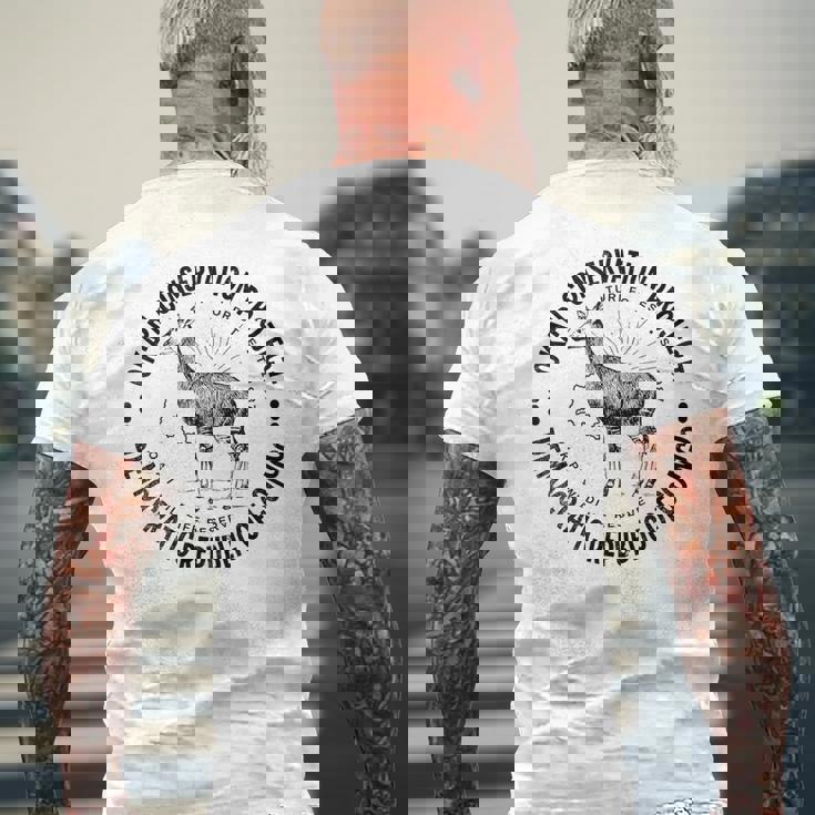 オカピ保護アフリカコンゴ野生動物保護オカピ メンズTシャツ バックプリント 高齢者への贈り物