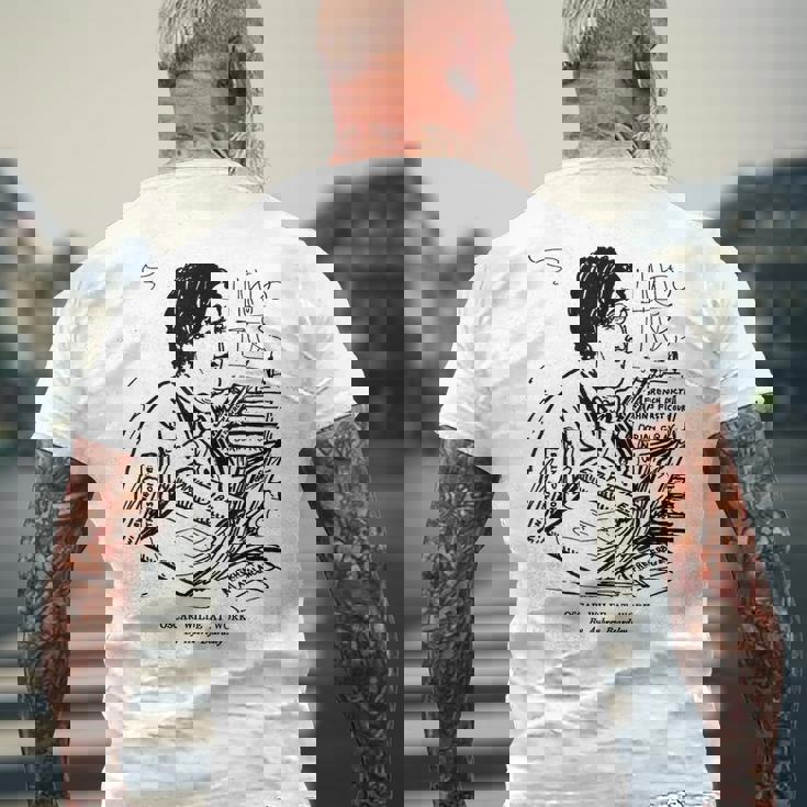 オスカー・ワイルド At Work By オーブリー・ビアズリー 1893 メンズTシャツ バックプリント 高齢者への贈り物