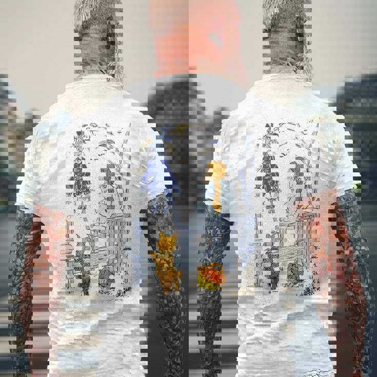 オズの土地 ギフト クラシック かかし トト オズの魔法使い ドロシーの魔法使い メンズTシャツ バックプリント 高齢者への贈り物