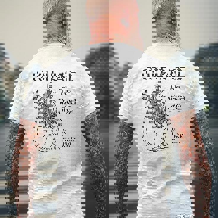 オズの魔法使い カウボーイライオン 勇気 メンズTシャツ バックプリント 高齢者への贈り物