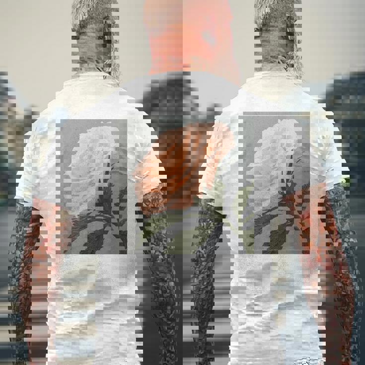 オリジナル現代アート「ピーチローズ」 メンズTシャツ バックプリント 高齢者への贈り物