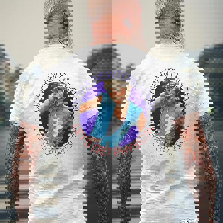 オリビア・ニュートンジョン レッツ・ゲット フィジカルサークル 写真 メンズTシャツ バックプリント 高齢者への贈り物