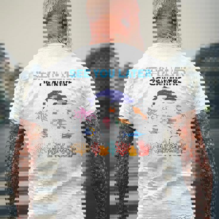 オーシャンネイチャー 未来の海洋生物学者 科学者 メンズTシャツ バックプリント 高齢者への贈り物