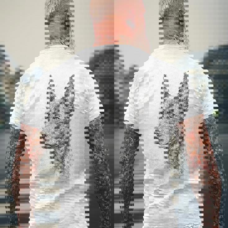 オーストラリアンケルピー 犬 モチーフ ペット アートワーク オーストラリアンケルピー メンズTシャツ バックプリント 高齢者への贈り物