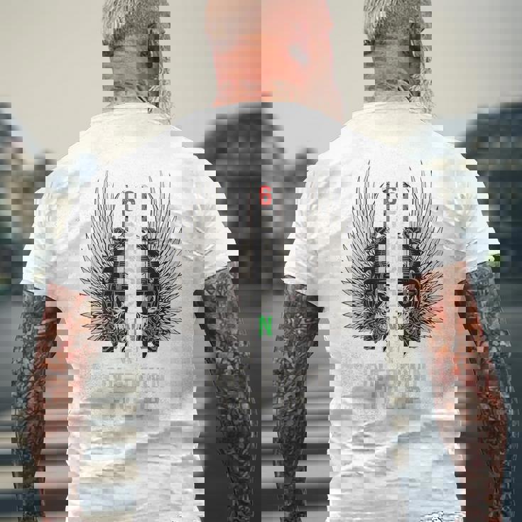 オートバイのギアシフト 1 ダウン 5 アップ バイカー スカル 背面 メンズTシャツ バックプリント 高齢者への贈り物