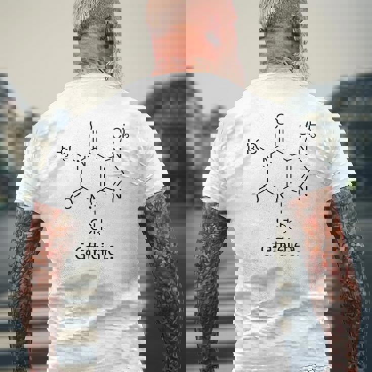 カフェインシャツ 化学構造 分子化学 コーヒー メンズTシャツ バックプリント 高齢者への贈り物