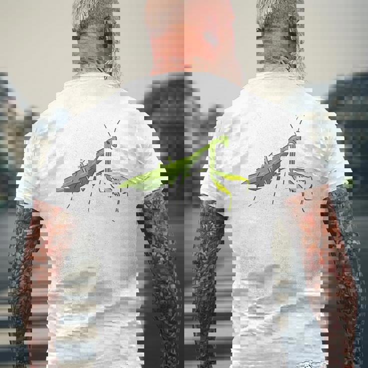 カマキリの虫バッタ カマキリの虫バッタ カマキリの虫バッタ メンズTシャツ バックプリント 高齢者への贈り物