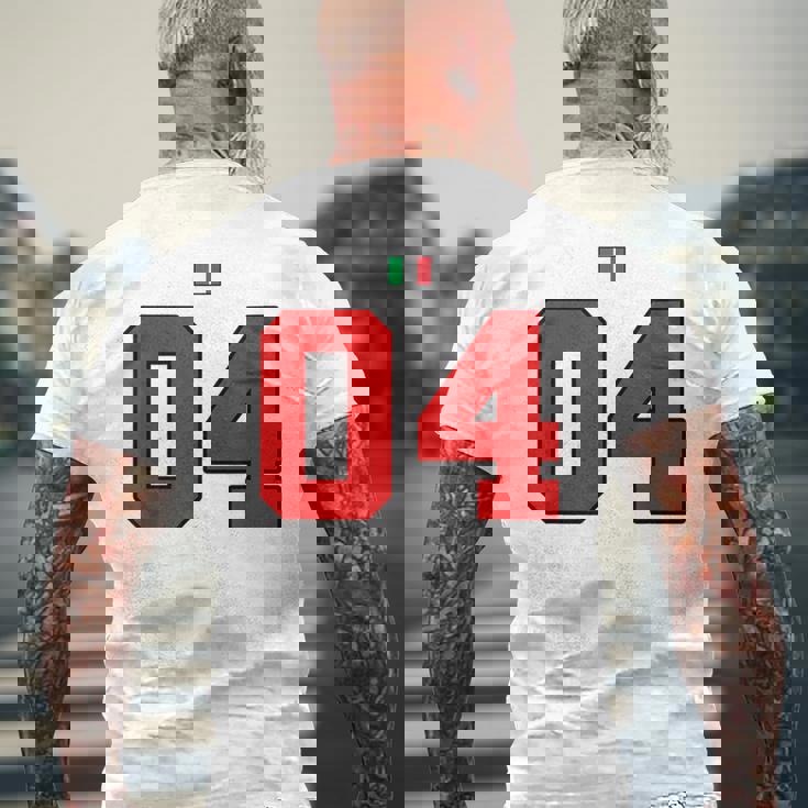 カレッジ 04 ナンバー スタイル ヴィンテージ イタリア国旗 メンズTシャツ バックプリント 高齢者への贈り物