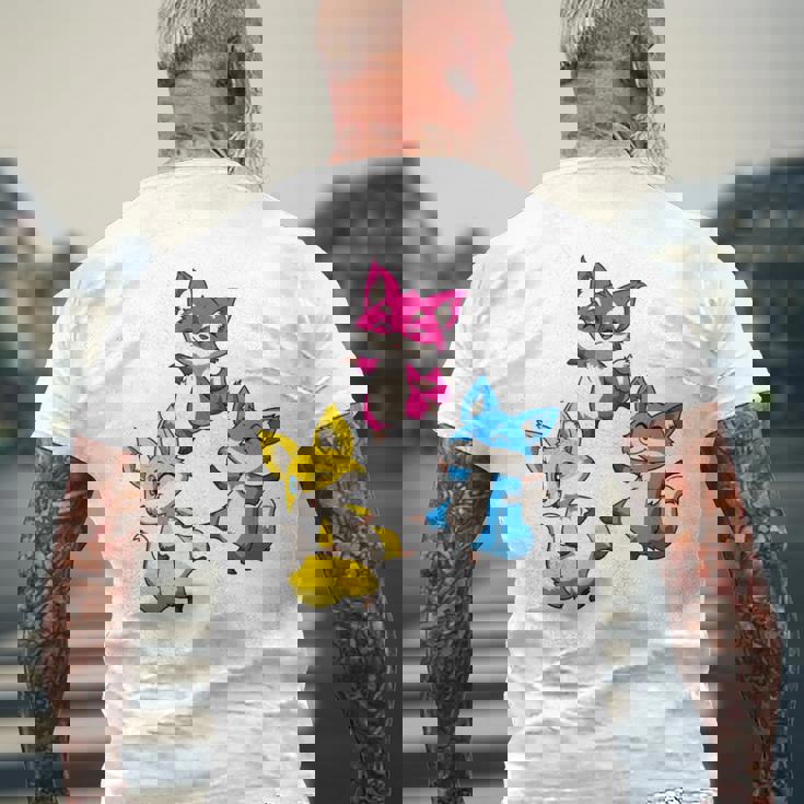 カワイイ・パンセクシュアル・プライド・フォックス 長袖tシャツ メンズTシャツ バックプリント 高齢者への贈り物