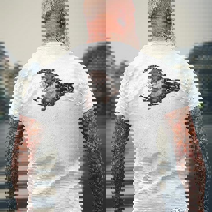 カワウソ 長袖tシャツ メンズTシャツ バックプリント 高齢者への贈り物