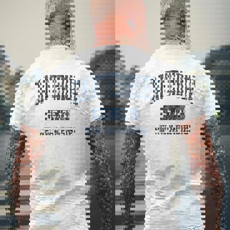 カンタベリー ニューハンプシャー州 ニューハンプシャービンテージアスレチックスポーツデザイン メンズTシャツ バックプリント 高齢者への贈り物