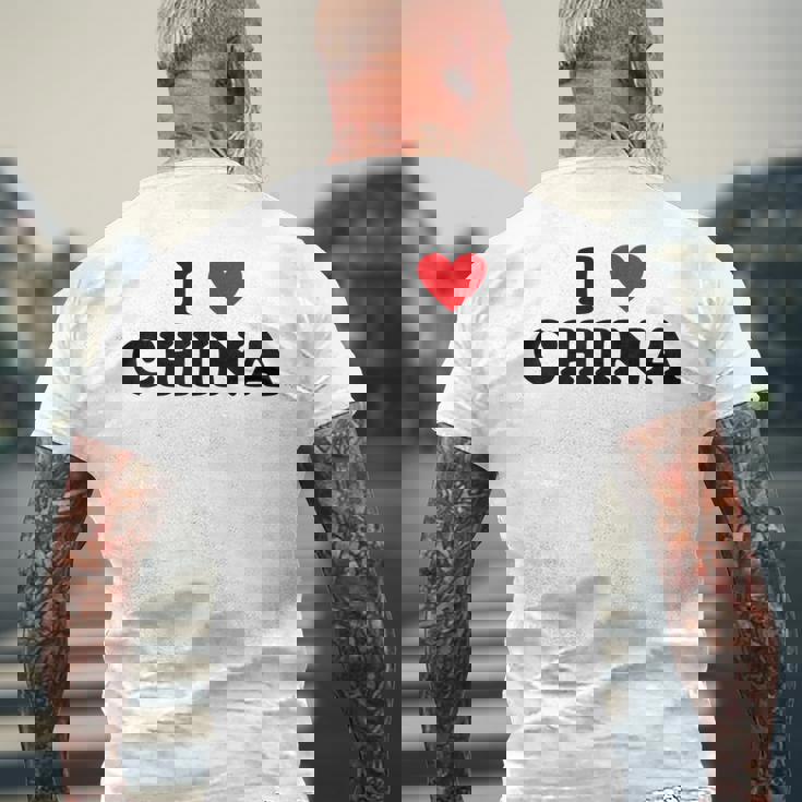 カントリー・ハート・プライド-ファニー・アイ・ラブ・チャイナ メンズTシャツ バックプリント 高齢者への贈り物