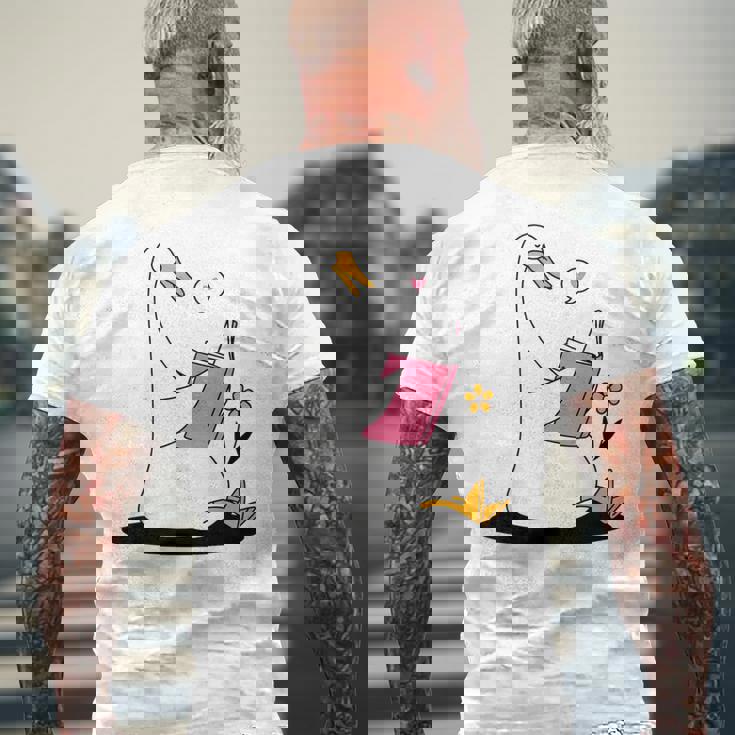 ガチョウ 読書本 ジョーク 面白い アヒル 愚かなしゃれ 読者 ユーモア メンズTシャツ バックプリント 高齢者への贈り物