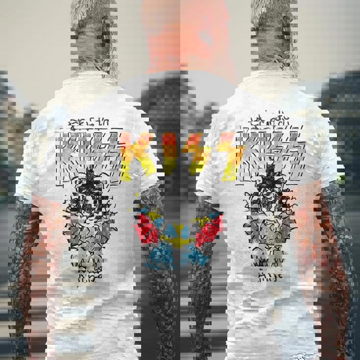 キッズ キッス Kiss In The Lines メンズTシャツ バックプリント 高齢者への贈り物