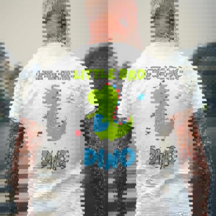 キッズ マッチング Little Bro Dino & Big Bro Dino メンズTシャツ バックプリント 高齢者への贈り物