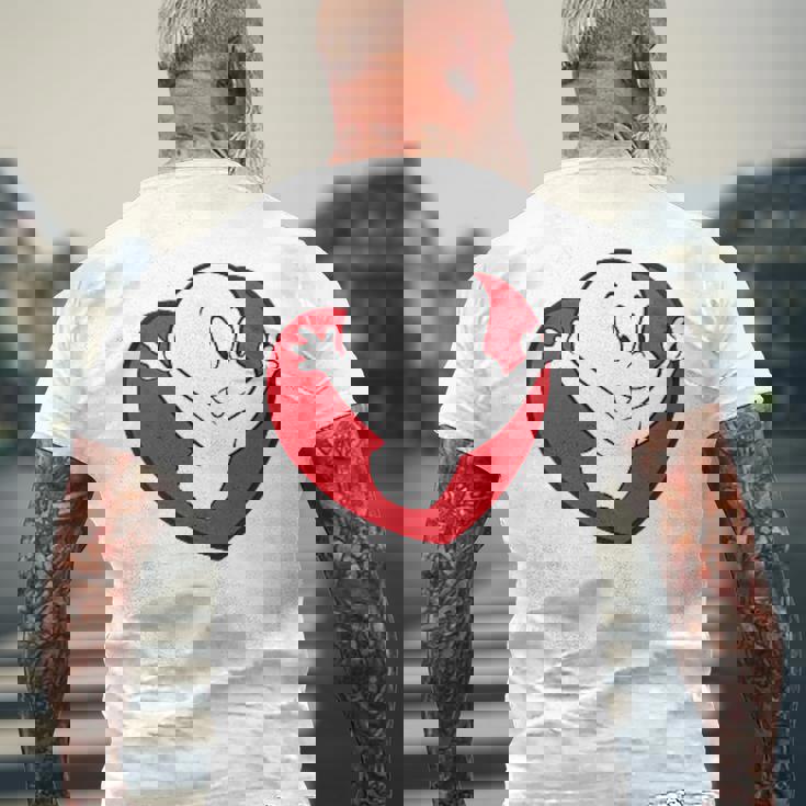 キャスパー・ザ・フレンドリー・ゴースト バレンタインデーのフロント&バック メンズTシャツ バックプリント 高齢者への贈り物