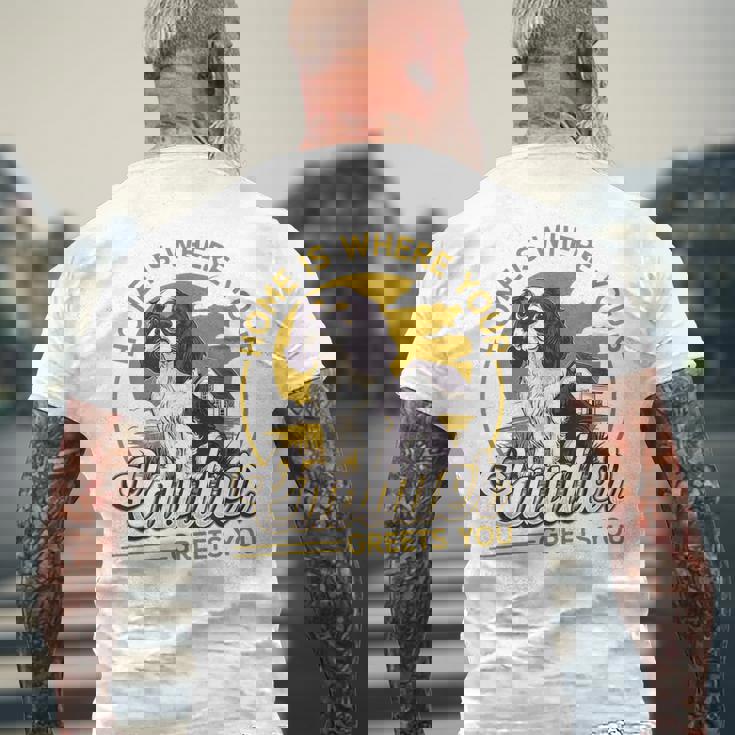 キャバリア・キング・チャールズ・スパニエル メンズTシャツ バックプリント 高齢者への贈り物