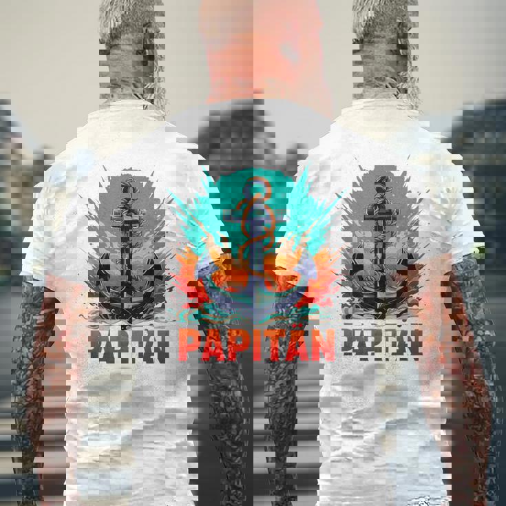 キャプテンアンカー パピタン・ヴァーター スーパーパパ 父の日 2025 メンズTシャツ バックプリント 高齢者への贈り物