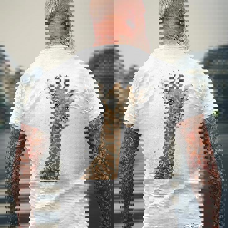 キリンtシャツ、キリンキッズ、キリンガール、キリン愛好家 メンズTシャツ バックプリント 高齢者への贈り物