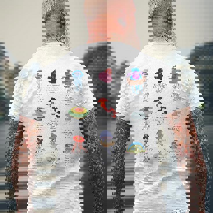 クラゲ 種 シージェリー 生物学者へのギフト メンズTシャツ バックプリント 高齢者への贈り物