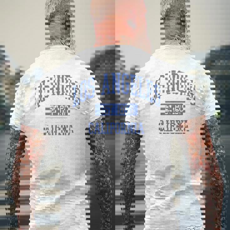 クラシック ロサンゼルス カリフォルニアブルー メンズTシャツ バックプリント 高齢者への贈り物