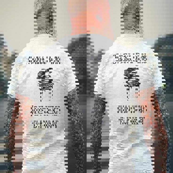 クラシックピアノ メンズTシャツ バックプリント 高齢者への贈り物