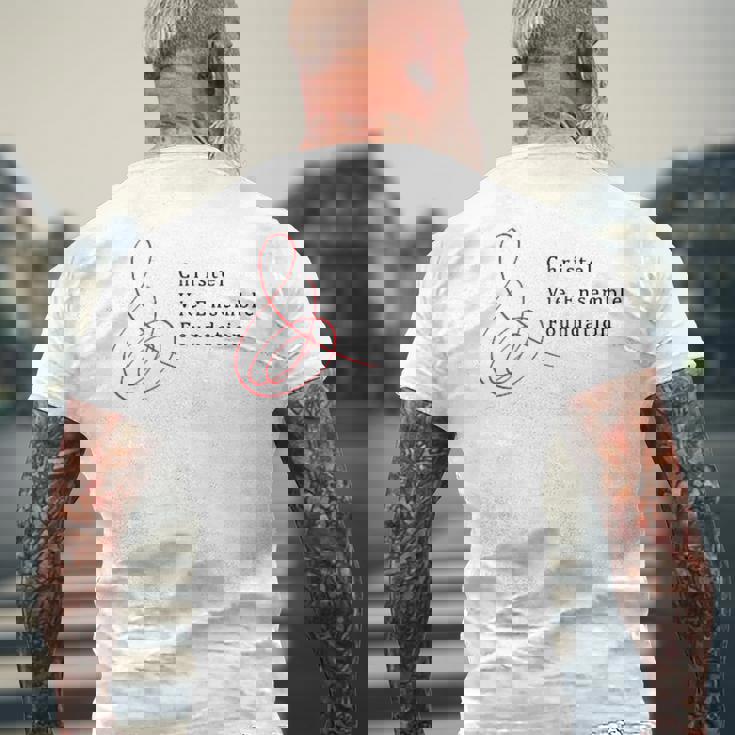 クリステル財団オフィシャルロゴ メンズTシャツ バックプリント 高齢者への贈り物