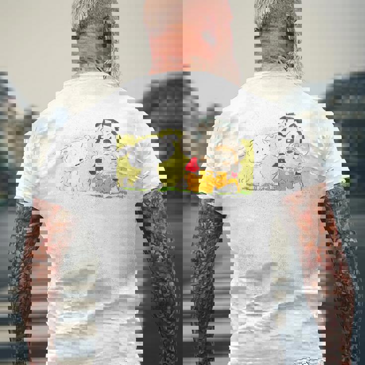 クレヨンしんちゃん 「ひまわり抱っこ」しんちゃん メンズTシャツ バックプリント 高齢者への贈り物