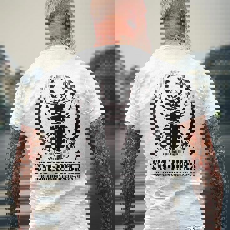 クワガタムシ昆虫コレクターデザイン メンズTシャツ バックプリント 高齢者への贈り物