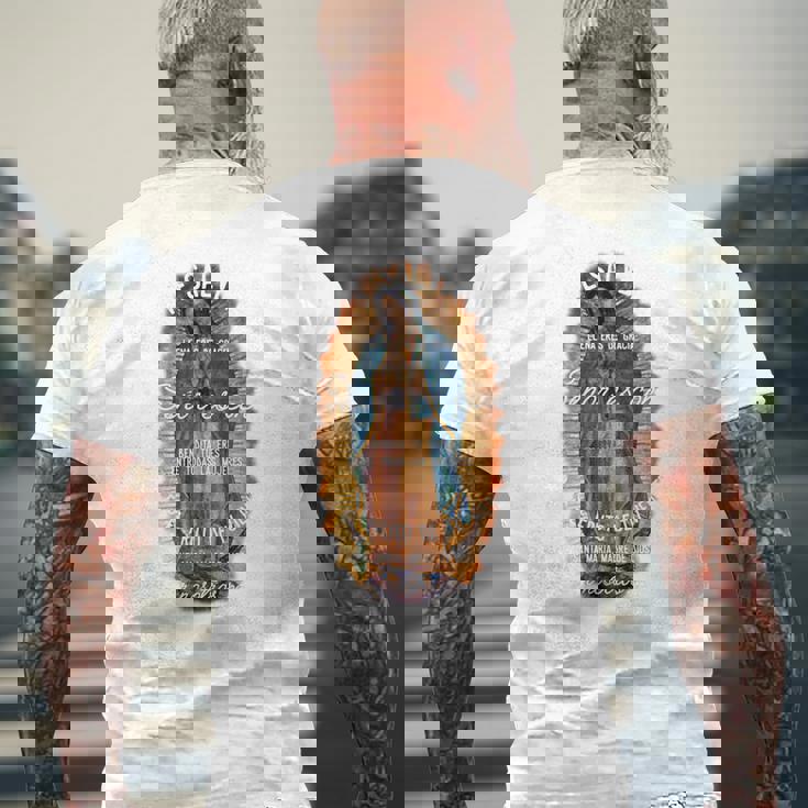 グアダルーペの聖母 カトリック アヴェ・マリア スペイン語 ヘイルマリア 長袖tシャツ メンズTシャツ バックプリント 高齢者への贈り物