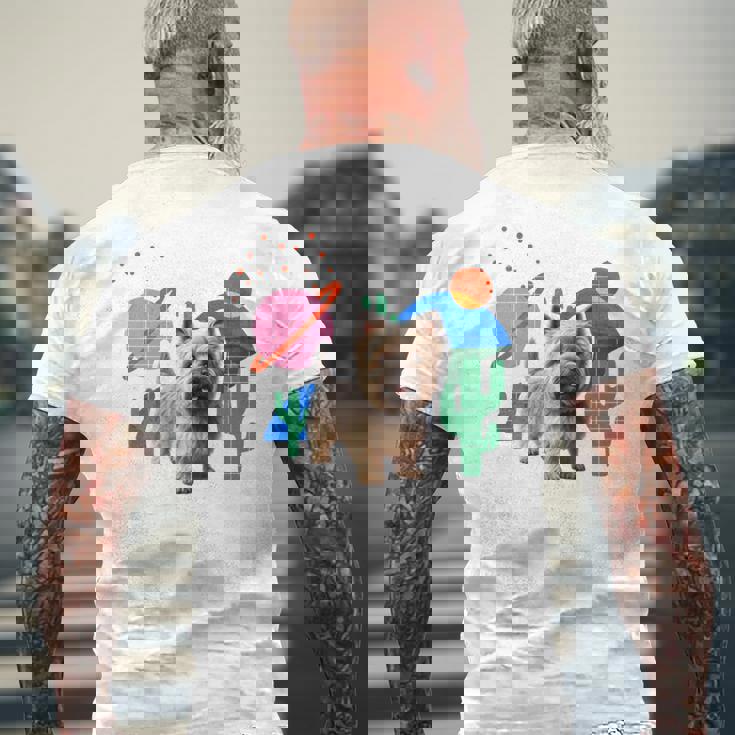 ケアンテリア デザートデザイン犬 長袖tシャツ メンズTシャツ バックプリント 高齢者への贈り物