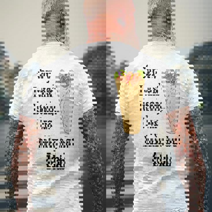 ケバブ愛好家 トルコ料理 デュラム シャワルマ メンズTシャツ バックプリント 高齢者への贈り物