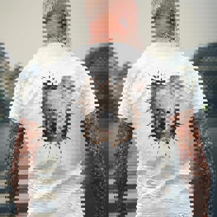 コアラ アニマル柄 動物園 ポートレート イラスト かわいい コアラ メンズTシャツ バックプリント 高齢者への贈り物